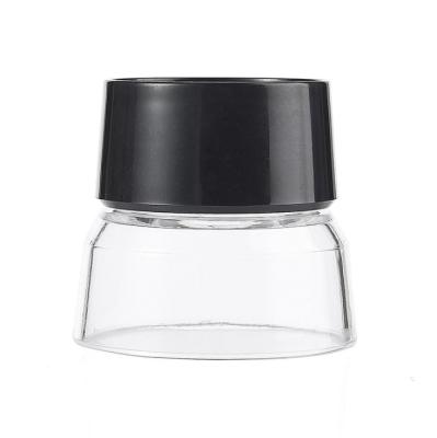 China 10X Round Cylinder Plastic Magnifying Glass Black Lens Magnifier 10X Printers Magnifier Jar Pocket Glass Magnifier for sale