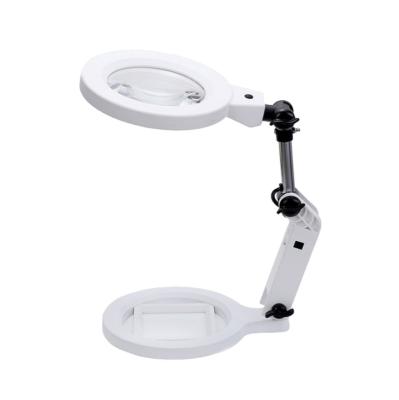 China For Indicating MG3B-108C Desk Magnifier Lamp 2X 5X Glass Magnifier Led Light Indicating Magnifier for sale