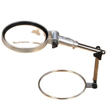 China MG3B-1 Metal Glass Folding Desktop Magnifier Led Light Desktop Magnifier Glass Lens for sale