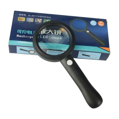 China SR2277 6X LED Handle Magnifying Glass Rechargeable Hand Magnifier for sale