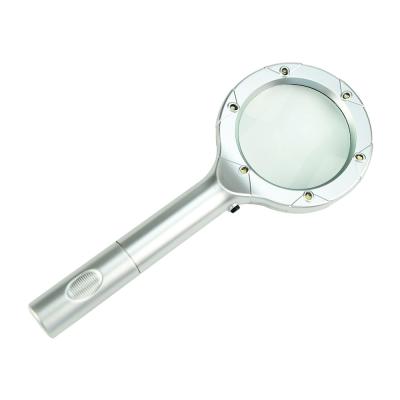 China MG8B-1 4X 65MM LED Magnifier Handheld Light Magnifying Glass Reading Map Magnifier Handheld Magnifier for sale