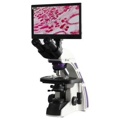 China 40x-1600x Trinocular Biological Microscope With LCD Display / Compound Microscope 220x148MM for sale