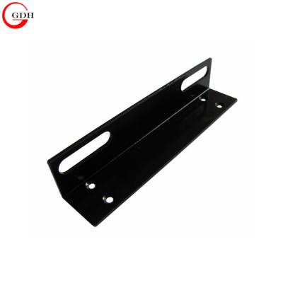 China Black L Shape Metal Bed Frame Right Angle Shape Bracket Socket Holder for sale