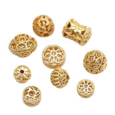 China METALS Color-preserving Sand Gold Flat Around Barrel Shaped Lion Separation Bead Scattered Beads Lulutong Pendant for sale