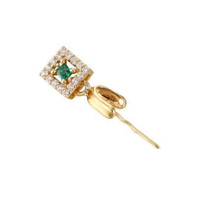 China 18KGold Melon Copper Plated B6uckle Diamond Pendant Buckle With Needle Seed Perforated Emerald Emerald Buckle DIY Access Yey-PAK Jewelry for sale