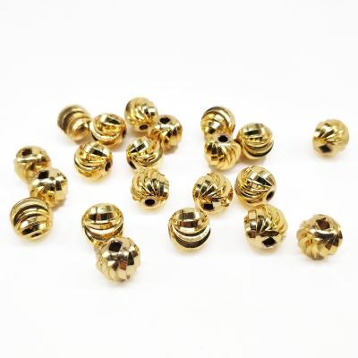 China Factory Direct Sales Lots Solid Brass Vertical Cleaver Watermelon Spacer Twill Beads METAL Hand Loose Bead Ball Beads for sale