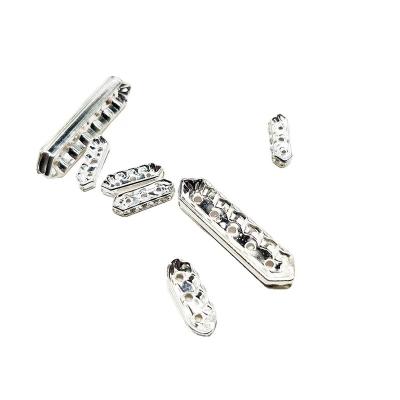 China METALS per pack of 100 accessories inlaid with rhinestones three rows of five rows crystal beads drill spacer beads threading for sale