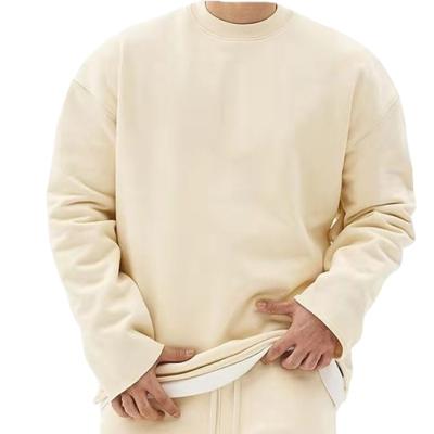 China 2021 Simple Cotton Thick Crewneck Dropshipping Men's Street Wear Sublimation Sweatshirts White Anti-Wrinkle Salesman Beige Sweatshirts For Men for sale