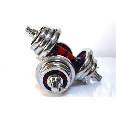 China 10kg 20kg 30g 40kg 50kg 60kg Adjustable Cast Iron Adjustable Chromed Dumbbell for sale