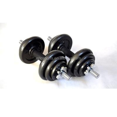 China Customized Anti-Slip Customized Log Black Dumbbell Barbell Set for sale