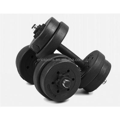 China Anti-Slip Full Weight Black Cement Dumbbell Set for sale