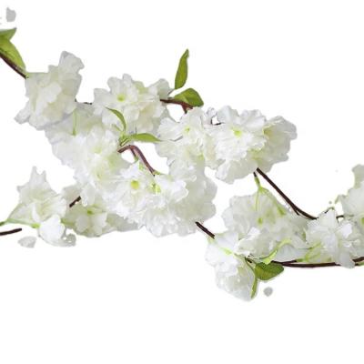 China White Popular Bulk Artificial Snow Vines Cherry Blossom Flower For Wedding Decoration Eco - Friendly for sale