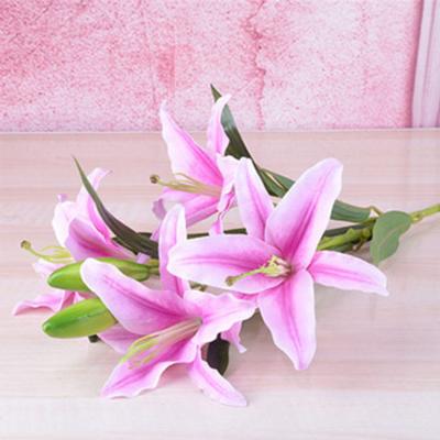 China Wholesale Price Environmental Friendly 6 Heads Silk Flower Bouquet Lily Flower Artificial For Easter Decoration for sale