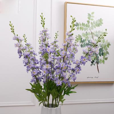 China Real touch natural hot sale touch flowers single artificial violet 2 branches delphinium for sale