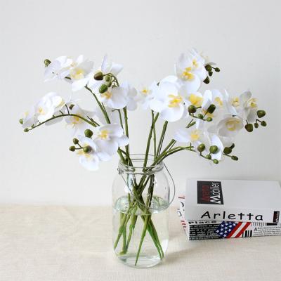 China High Quality Real Touch Latex Indor Decoration Phalaenopsis 2 Branches White Orchid for sale