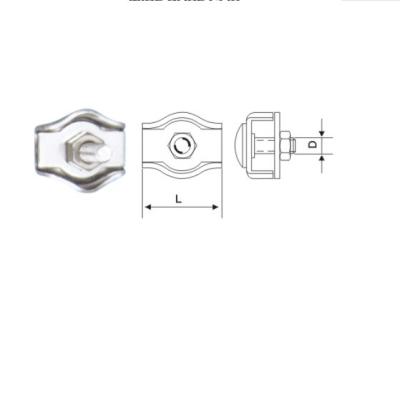 China STAINLESS STEEL SINGLE STEEL WIRE ROPE CLIP, DUPLEX WIRE ROPE CLIP for sale