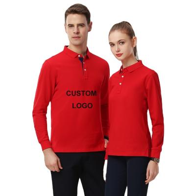 China Breathable 240g High Quality Customized Machining Suitable Mens Long Polo Shirt Sleeved Customizable Logo for sale