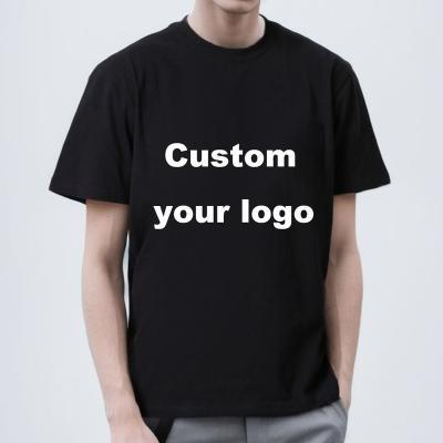 China Brand Anti-Wrinkle O-Neck Low MOQ Plain Men's 100% Blank T-shirts Customizable High Quality Custom T-shirts Cotton Plus Size Tees for sale