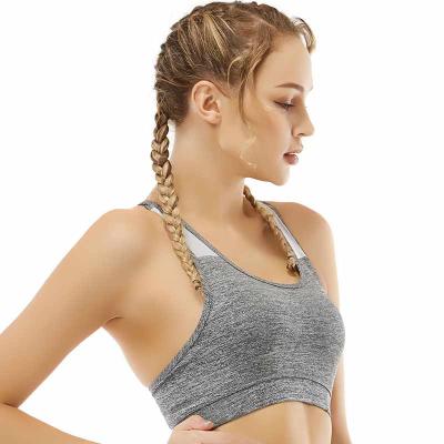 China Factory Classic Yoga Bra Women Sports Yoga Bra Breathable Running Top Seamless Women Removable Padded Hollow Top for sale