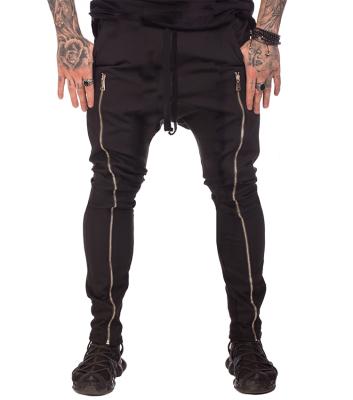 China New Fashion Stylish Men's Breathable Streetwear Black Cargo Pants Zipper Multi-pocket Cargo Black Pants Zipper Cargo Pants for sale