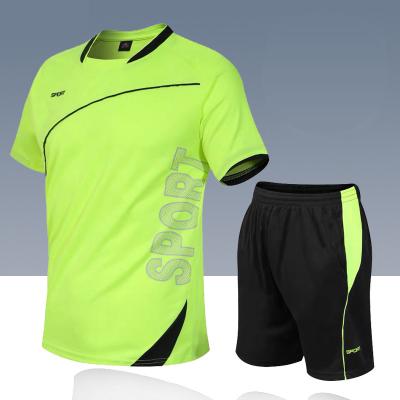 China Wholesale Breathable Male Quick Dry Suit Training Shorts Men's Short Sleeve Football Soccer Jersey T-shirts Football Wear for sale