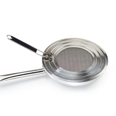 China Viable Stainless Steel Splatter Screen Frying Foldable Pan Lid Cooking Tools Prevent Oil Splatter Splatter Screen Cover for sale