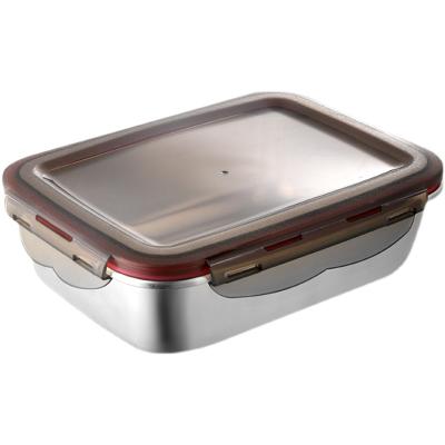 China Cool Keeping Stainless Steel Insulated Lunch Box Students With Lid 304 Lunch Box Sealed Refrigerated Rectangular Bento Box for sale