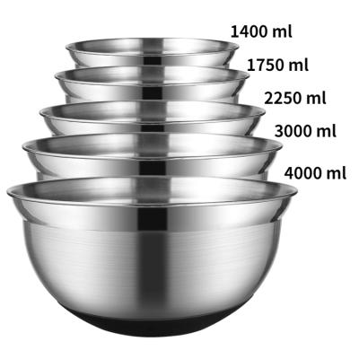 China Sustainable Kitchen Utensils For Baking Stainless Steel Deep Bowl Mixing Bowl Set for sale