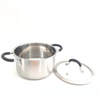 China General Use For 1.5/2.0/3.0/4.0/5.0L Induction Cooker Gas Soup Pot Cooker Stainless Steel Boiling Pot With Lid Pan Glass Home Using Cookware for sale