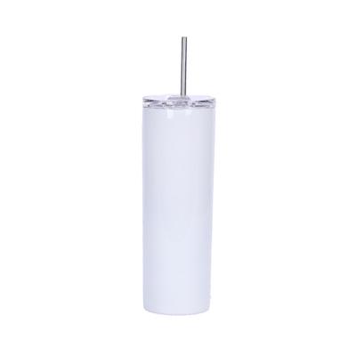 China Sustainable Heat Transfer, Bright Straight Stainless Steel Straw Mug Coffee Tumbler Juice Cup With Slide Lid for sale