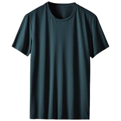 China Simple T-shirt Men's Quick-drying Anti-wrinkle Men's Color O-Neck Half-Sleeved Loose Plus Size Gym T-shirt for sale