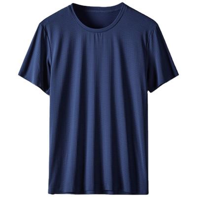 China Anti-wrinkle men's solid color quick-drying T-shirt half round neck sleeveless sports loose large size men's T-shirt for sale