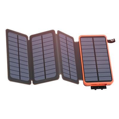 China Hot Selling Fast Charging Support Foldable,Easy To Store,Outdoor 20000mAh Solar Power Bank With LED Lights Power Banks for sale