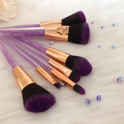 China Angular Blush New Make Up Brushes 7pcs Glitter Makeup Set Brush Private Label for sale