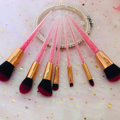 China Angular Blush Makeup 2020 7pcs Luxury Brushes Private Label Beauty Gift Makeup Set Brush for sale