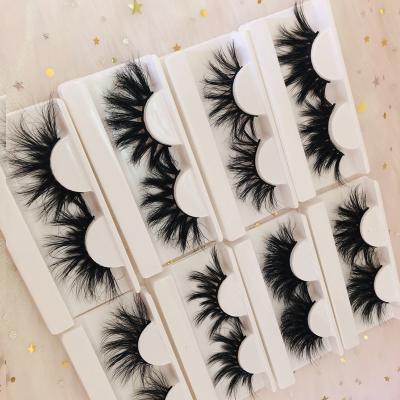 China New Arrival 3D Long Natural Mink Eyelashes 27mm 5D Mink Eyelashes Lashes With Private Label Box for sale