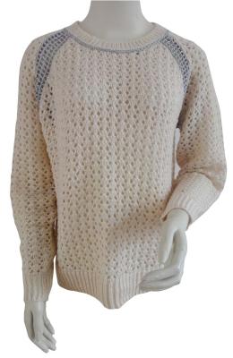 China Kundengebundene Pointelle-Raglan-Pullover-Pullover-Mode-Strickjacken mit metallischen Garn-Details zu verkaufen