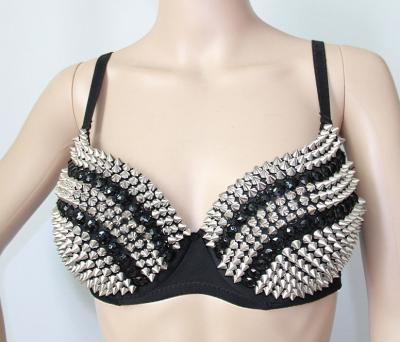 China Adult  Rivet beaded belly dance bra tops , belly dance performance costumes for sale