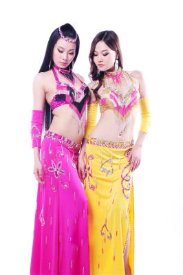 China High class 5pc set sexy professional pink belly dance costumes for adult for sale