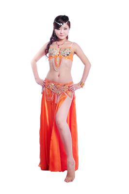 China Peacock feather Professional Belly Dance Costumes with fringes / belly dancing dresses for sale