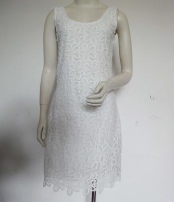 China Solid color crochet lace dress , ladies fashionable clothes white color size  XS - 2X for sale