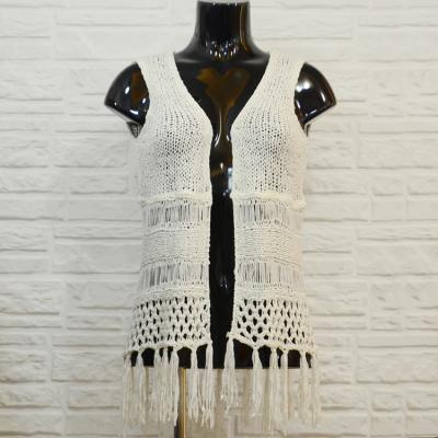 China Fringed Hand knitted Open front Cool Womens Tank Tops , dressy tank tops for sale