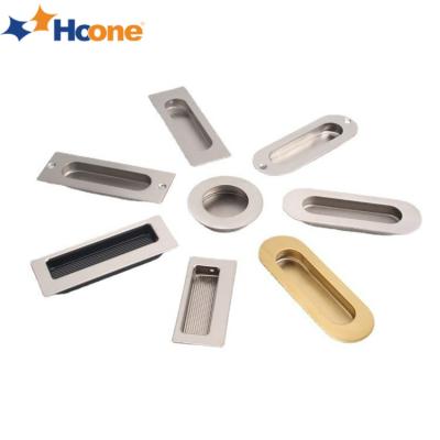 China Modern Hoone 2022 Recessed Stainless Steel Round/Square/Oval Furniture InvisibleDrawer Knob Flow Finger Pull Concealed Handles For Cabin for sale