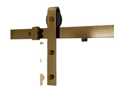 China Hoone Contemporary Wholesale Gold Rail Track Barn Door Hardware Kit Barn Door Hardware Stainless Lifting Exterior Sliding Steel for sale