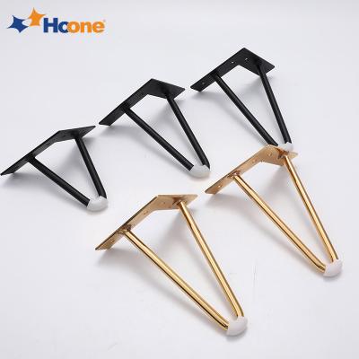 China Modern Hoone Table Legs Modern Round Glass Chrome Dining Metal Cafe Furniture Flange Hairpin Stainless Steel Table Legs Gold For for sale