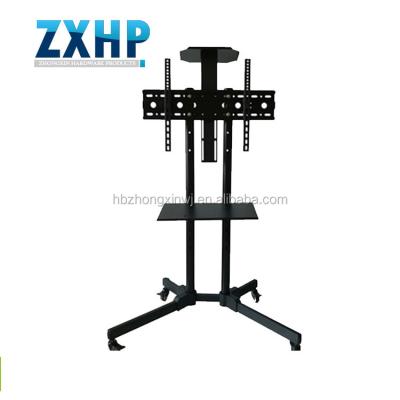 China LCD TV Bracket Low Price Tempered Glass Tv Stand With Metal Frame for sale