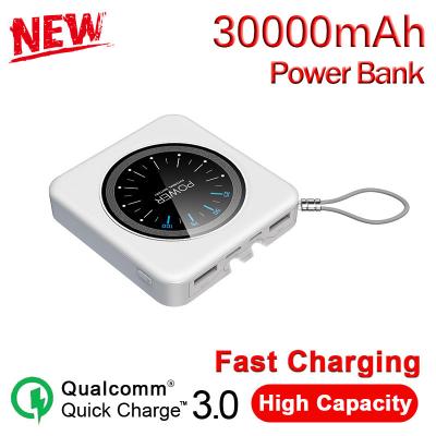 China With LED Lamp 30000mAh Mini Portable Power Bank Two Way Fast Charging External Battery Charger with LED Lamp for Xiaomi iPhone Huawei for sale