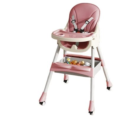 China Modern Portable Baby Dining Chair Height Adjustable Kids Referee Chair Folding Baby Booster Seat Feeding Chair With Wheels for sale