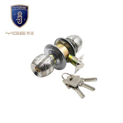 China Round round stainless steel door handle type mortise lock with 3keys. for sale