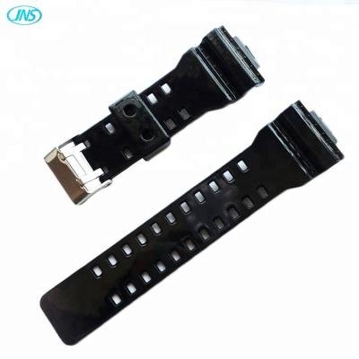 China Comfortable 16mm Shinny Customize Resin Watch Bands Rubber Strap For GA-100 for sale